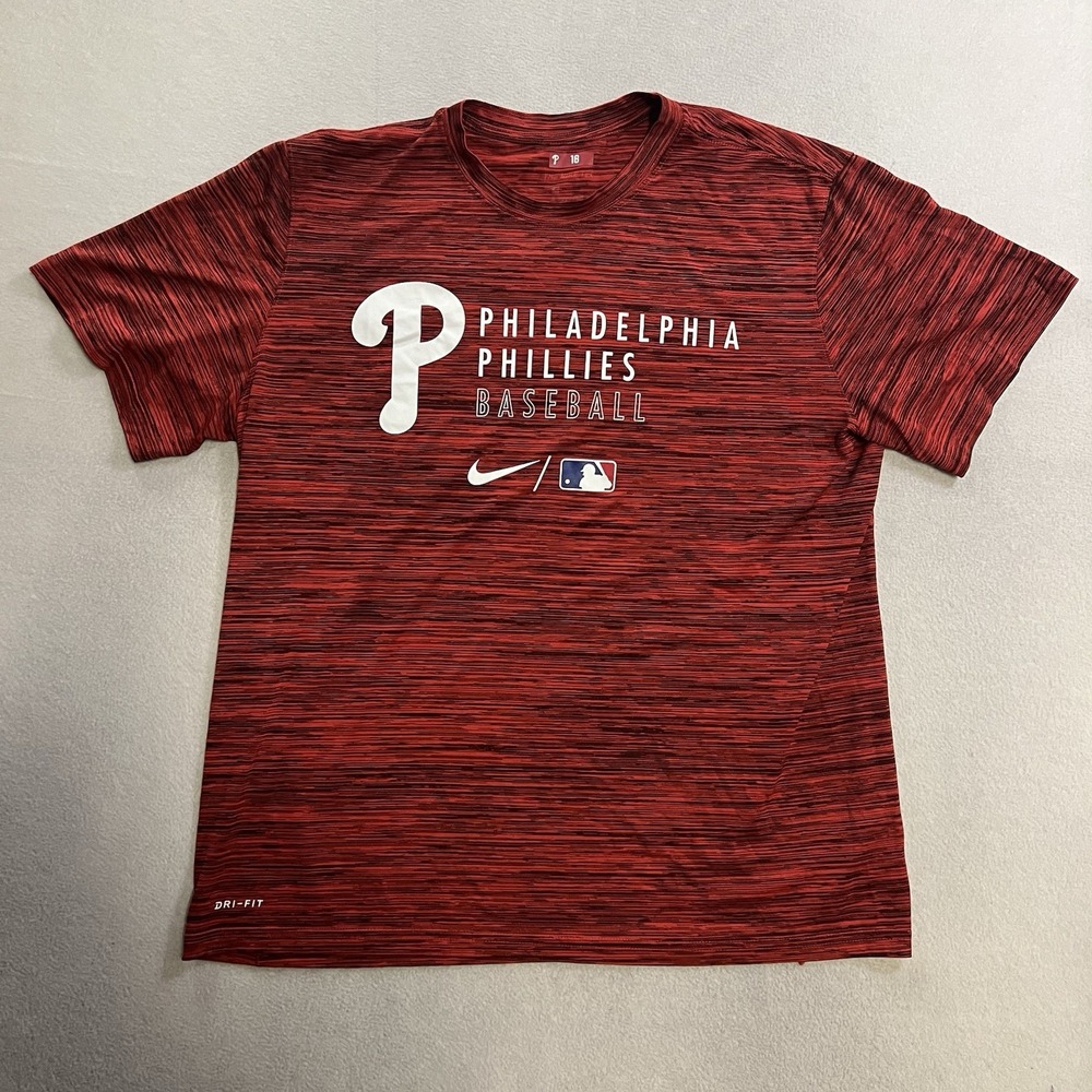 Philadelphia Phillies MLB Nike Dri-Fit Shirt Men's Size XL Red Player Issue